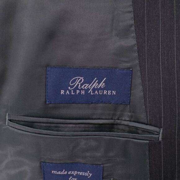 Ralph Lauren Wool Gray Striped 2 Button Suit Jacket 44R Tagged 46R - Picture 8 of 13